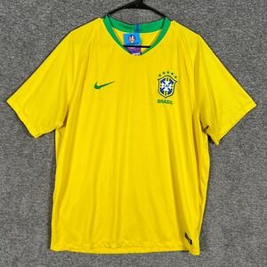 Nike Brazil Jersey Authentic 2018 Mens XL Soccer Futbol Yellow #9 Heandel Pierre